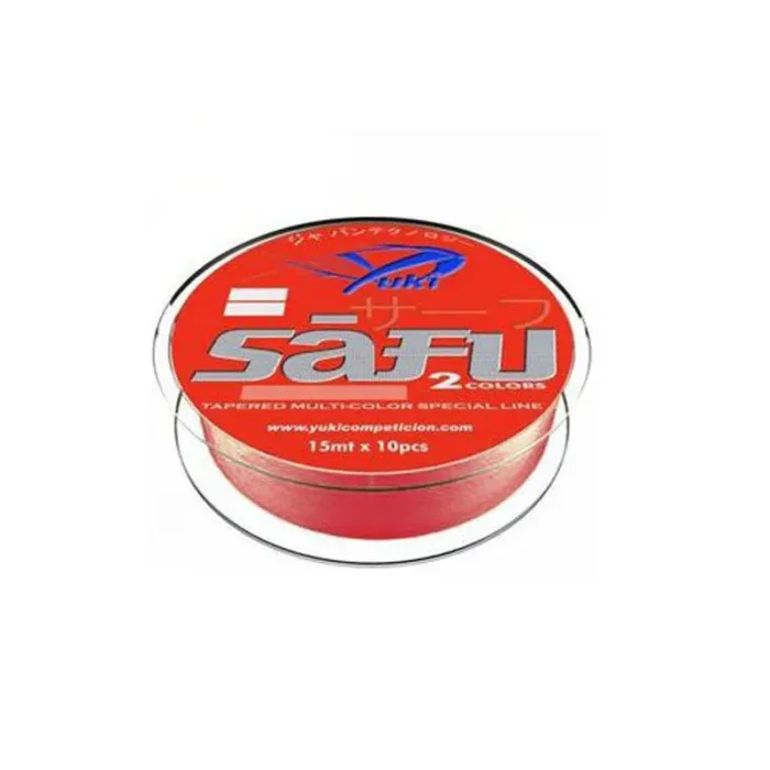 Yuki Safu Cast Shock Leader Tapered Clear/ Red 10x15m - Image 2